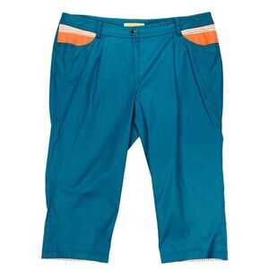 Louis Castel Golf Capri Pants Womens Size 12 Green Y2K Vacation Athletic Stretch